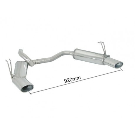 Silencieux arrière duplex inox g/d - 1 sortie ovale 115x70mm Ragazzon Fiat Punto II (typ188) 1.2 (44kW) - 1.2 16V Sporting (59kW) 09/1999 - 05/2003