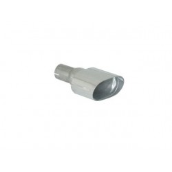 Sortie d'échappement de gauche ovale 128x80mm inox - diamètre intérieur du tube d'entrée 50 mm - longueur 225 mm Ragazzon Universel Embouts OV.128x80