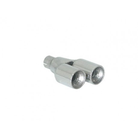 Sortie d'échappement ronde 2x80mm décalée inox - diamètre intérieur du tube d'entrée 50 mm - longueur 225-240 mm Ragazzon Universel Embouts RO.2x80