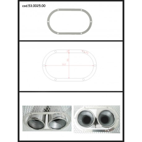 Protection esthétique inox ovale fermée pour sorties rondes 2x70mm Ragazzon Universel Protections Estètiques View All