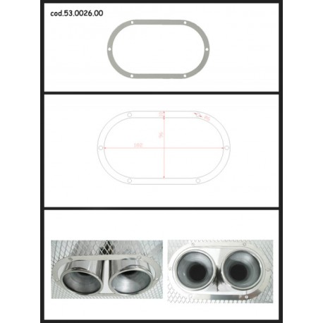 Protection esthétique inox ovale fermée pour sorties rondes 2x80mm  Ragazzon Universel Protections Estètiques View All