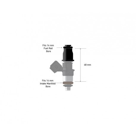 Adaptateur injecteur EV14 Compact "Pico" Embase 14 mm / Longueur 48mm | Haltech – HT-080005