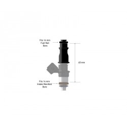 Adaptateur injecteur EV14 Compact "Pico" Embase 14 mm / Longueur 60mm | Haltech – HT-080006