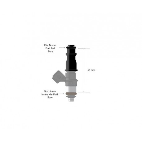 Adaptateur injecteur EV14 Compact "Pico" Embase 14 mm / Longueur 60mm | Haltech – HT-080006